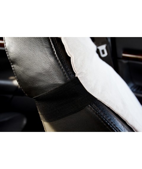 Linen cape for a car seat, size 45x115 cm, gray