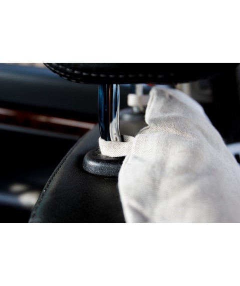 Linen car seat cover 45x115 cm, gray