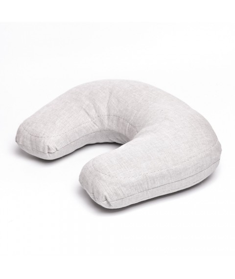 Pillowcase for travel pillow, semi linen, gray