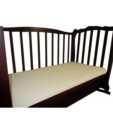 Linen crib mattress 60x120x7 cm, cream