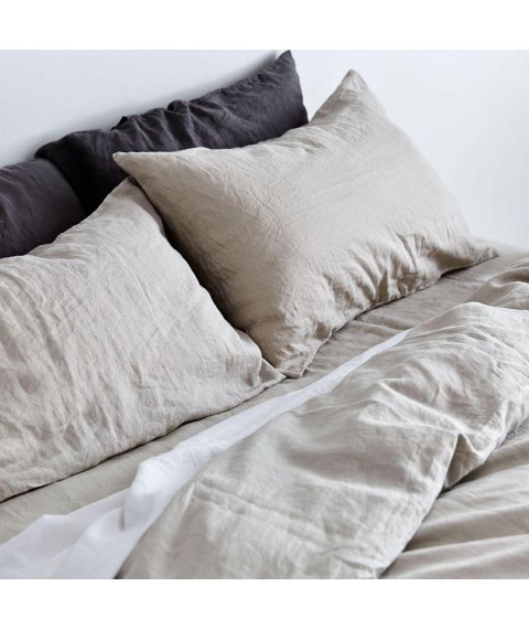 Half linen duvet cover 145x215 cm, gray