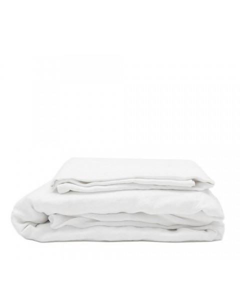 Комплект льняного постельного белья ЛинТекс 110х140 Белый