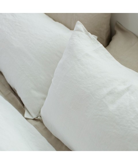 Комплект льняного постельного белья ЛинТекс 145х215 Белый