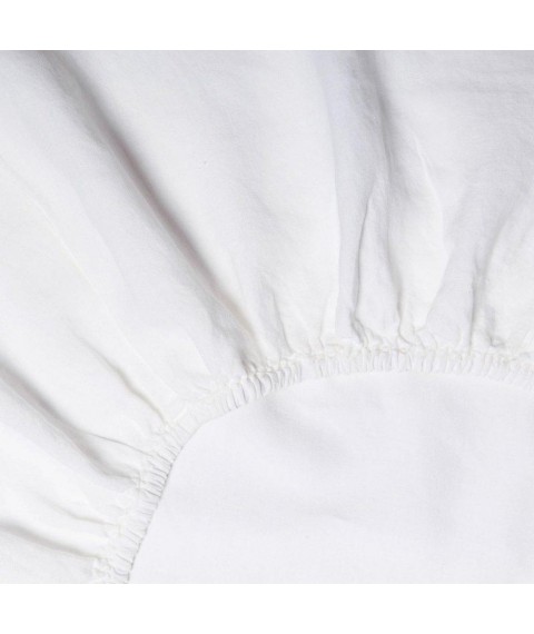 Linen sheet with elastic band 100x190x20 Linen White