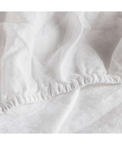 Linen sheet with elastic band 100x190x20 Linen White