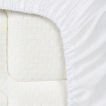 Простынь на резинке ЛинТекс 120х190х20 льняная Белая