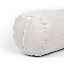 Льняная наволочка на подушку- валик 15х50 см., Серая