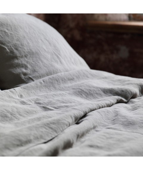 Children's linen bedding set 110x140, gray