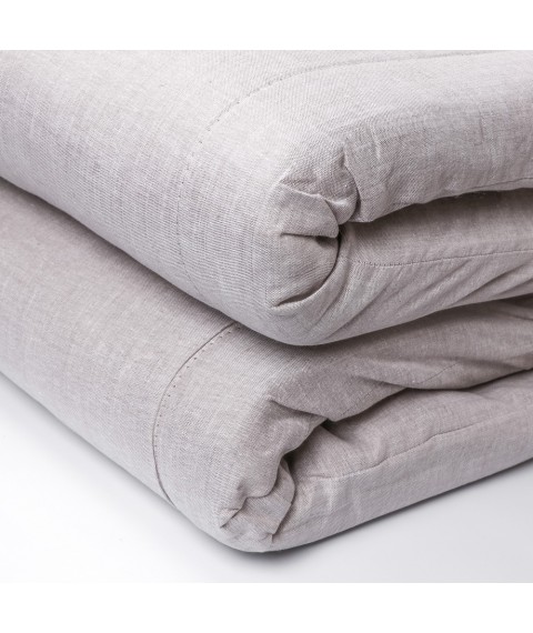 Topper mattress Lintex (winter / summer) 120x190x3 cm, linen fabric, gray