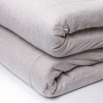 Mattress Futon Lintex (winter/summer) 140x190x5 cm, linen fabric, gray