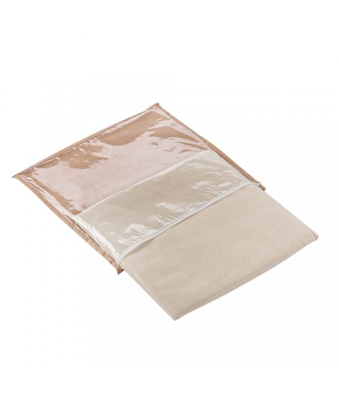 Подушка льняная в коляску (ткань хлопок) размер 35х35 см, кремовая