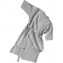 Dressing gown for a bath and sauna XXL (54-56), Grey, semi-linen