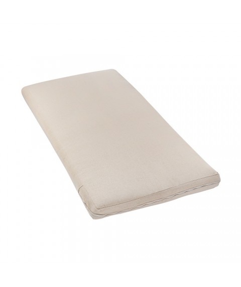 Льняной матрас в кроватку (ткань хлопок) 80х160х5 см., кремовый