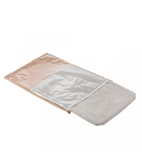 Подушка в кроватку (ткань лен) размер 35х55 см., серая