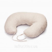 Подушка для кормления со льном (ткань лен) 60х80 см., серая