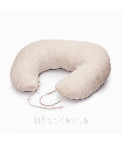 Nursing pillow (linen fabric) size 60x80 cm, gray