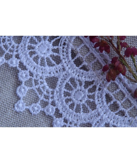 Towel with lace, semi linen, size 50x70 cm, gray