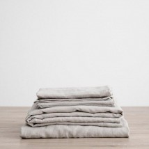 Комплект детского постельного белья, полулен,  110х140, серый
