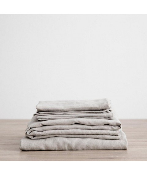 Children's bedding set, half linen, 110x140, gray