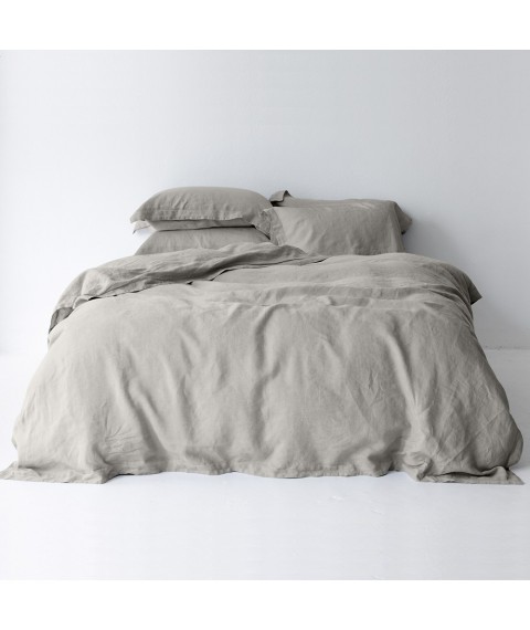 Комплект постельного белья, полулен, 175х215, серый