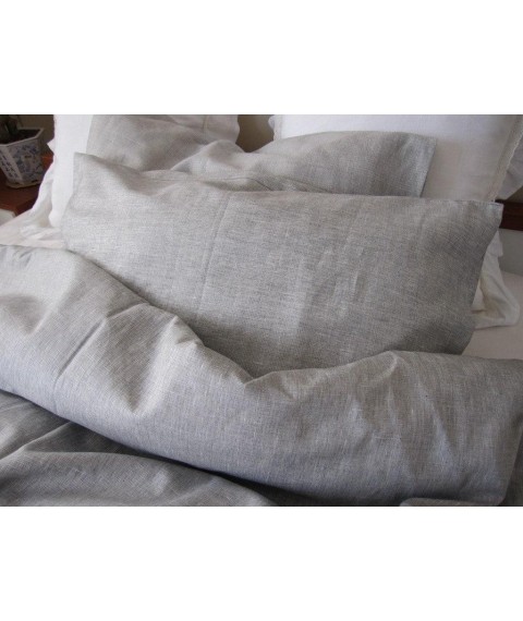 Double bed linen set, half linen, 175x215, gray