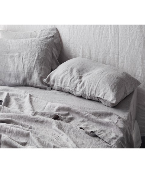 Bedding set, semi linen, 200x220, gray