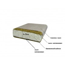 Erwachsene Leinenmatratze Lintex (Leinenstoff) Größe 160x190x5 cm, grau