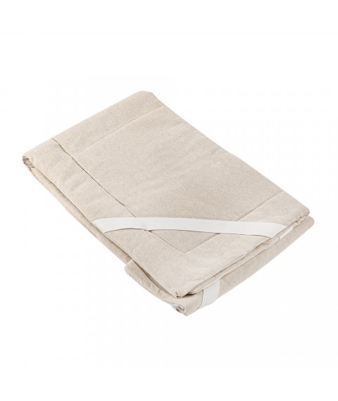 Linen mattress topper (cotton fabric) size 100x190 cm, cream