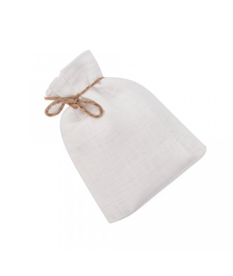 Decorative bags made of white linen 7x11 cm.