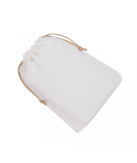 Decorative bags made of white linen 7x11 cm.