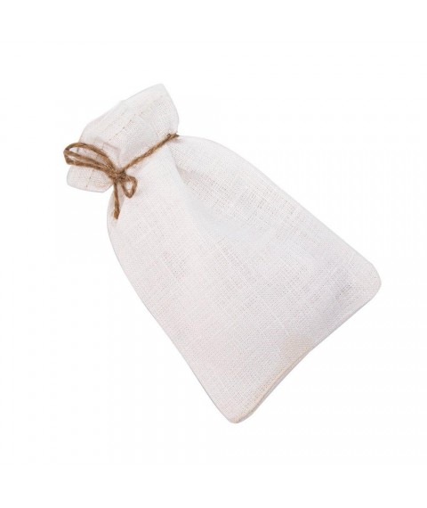Decorative bags made of white linen 9x13 cm.