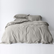 Bedding set, semi linen, 145x215, gray