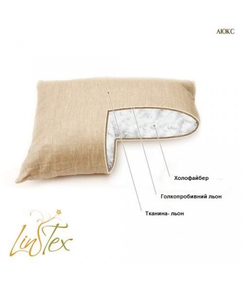 Pillow 50x70 cm, with linen filling, gray
