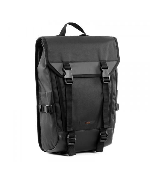 Backpack GIN Forester with zip ties black (350131)