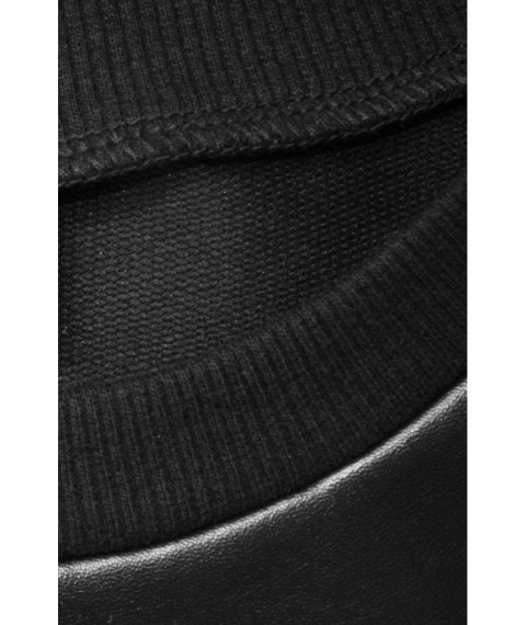 Black leather sweatshirt