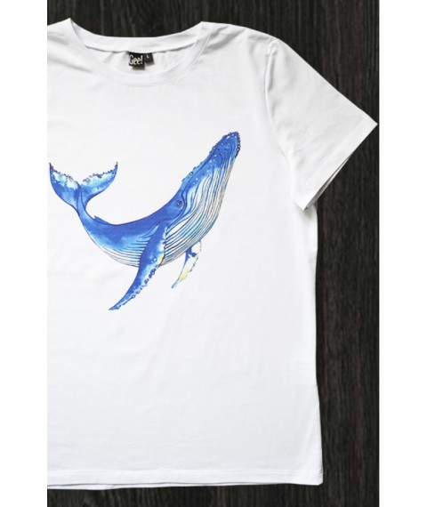 Белая футболка с китом