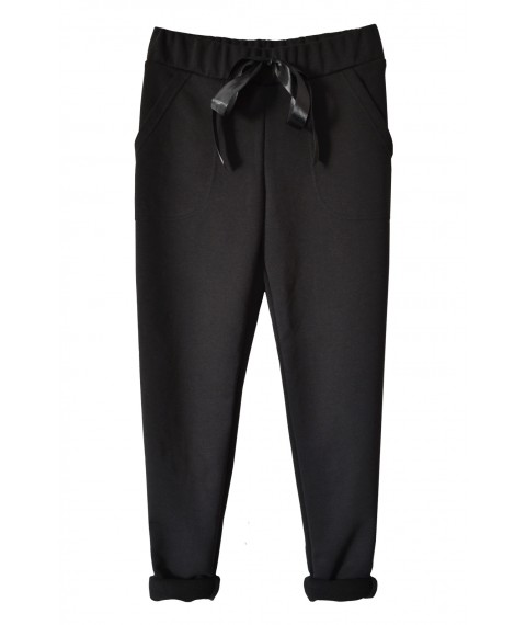 Черные трикотажные брюки (с начесом/ без начеса)