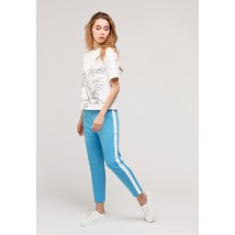 Light blue trousers with stripes
