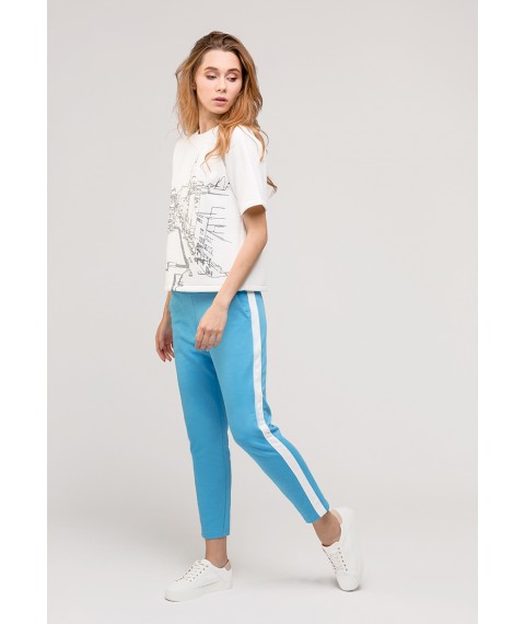 Light blue trousers with stripes