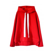 Roter Oversize-Hoodie (geb?rstet/ungeb?rstet)