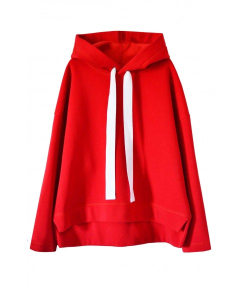 Roter Oversize-Hoodie (geb?rstet/ungeb?rstet)