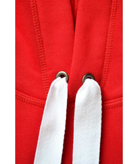 Roter Oversize-Hoodie (geb?rstet/ungeb?rstet)