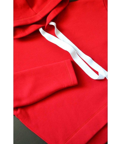 Roter Oversize-Hoodie (geb?rstet/ungeb?rstet)