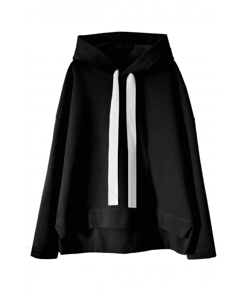 Schwarzer Oversize-Hoodie (geb?rstet/ungeb?rstet)