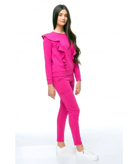 Fuchsia sweatshirt with flounces