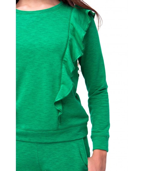 Green sweatshirt with flounces
