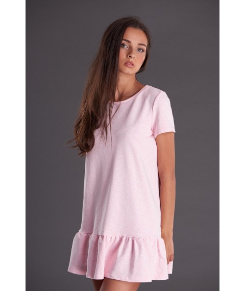 Розовое трикотажное платье
