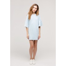 Pale blue dress with flounced sleeves