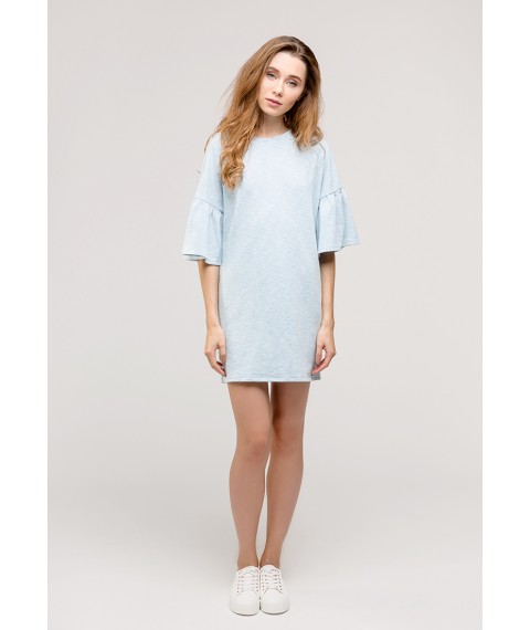 Pale blue dress with flounced sleeves