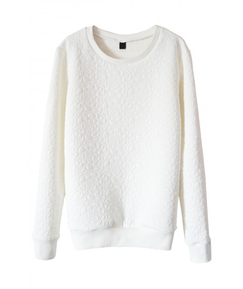White textured sweatshirt (no fleece)